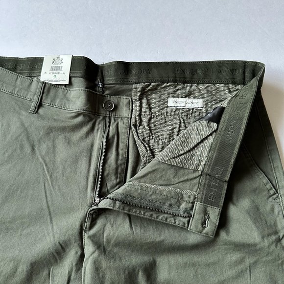 English Laundry Chino Men's Slimmer Straight Leg Pants 40 x 32 Olive Green - Picture 6 of 15